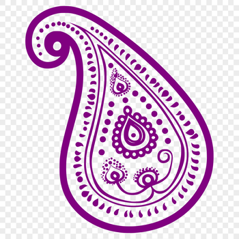 A stylized, ornate paisley shape suitable for digital crafting and design projects.