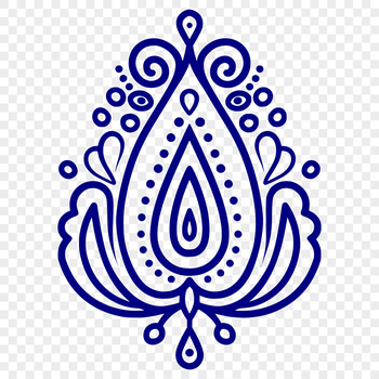 A stylized ornate paisley shape suitable for use as a vector graphic in digital design.
