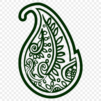 A stylized paisley motif with ornate details, suitable for vector design and commercial or personal use.