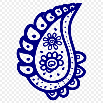 A stylized ornate paisley shape with intricate details, suitable for vector design and cutting machine projects.