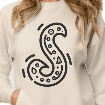 A simple line drawing of a classic paisley shape, featuring intricate details.