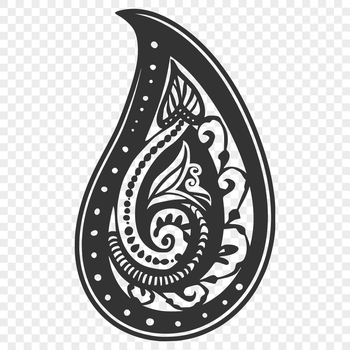 A stylized ornate shape featuring classic paisley motifs.