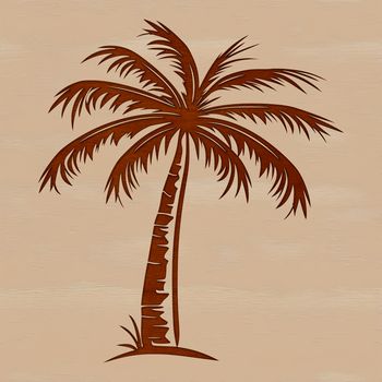 A stylized illustration of a palm tree, suitable for use in vector graphics and cutting machine designs.