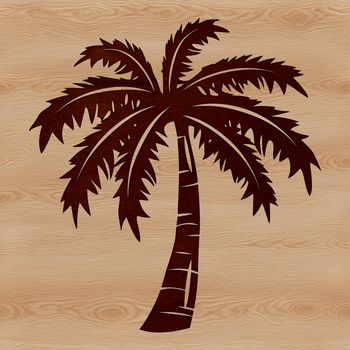 A vector illustration of a palm tree in a natural setting, suitable for graphic design projects.
