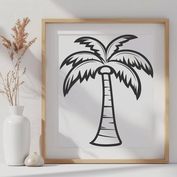 Palm trees in a tropical landscape, suitable for vector design and cutting machine projects.