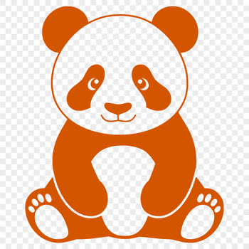 An illustration of a wild animal, a giant panda, in a minimalist style.