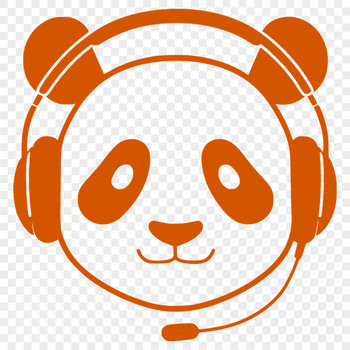 A stylized illustration of a wild panda in a natural environment.