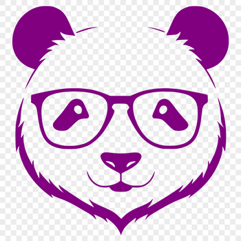 A playful giant panda wearing glasses in a fun and whimsical illustration.