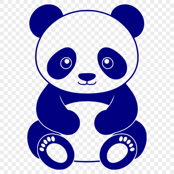 A digital illustration of a panda in a natural habitat setting.