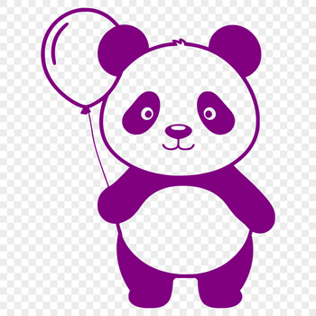 A detailed illustration of a panda in a neutral pose, suitable for various design applications.