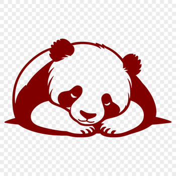 A realistic illustration of a sleeping Asian giant panda in its natural habitat.