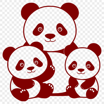 A detailed illustration of a wild panda bear in a natural habitat.