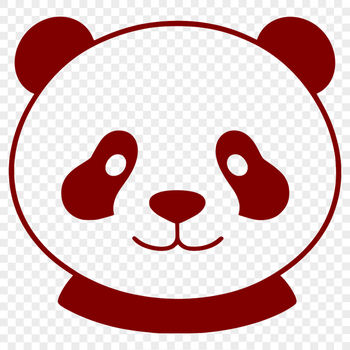 An SVG vector graphic of a single panda animal, ideal for various design applications.