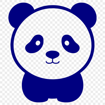 A digital illustration of a giant panda in a natural environment.
