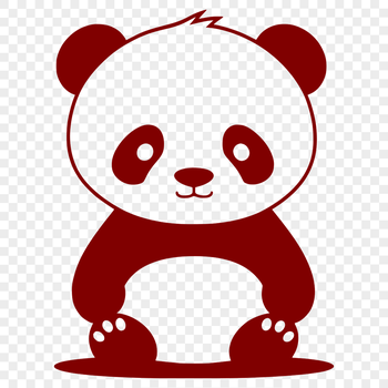A vector graphic representation of a panda animal, suitable for various design applications.