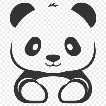 A realistic illustration of a wild animal, specifically a panda, designed as a vector image.