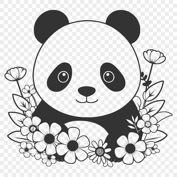 A realistic illustration of a giant panda in a natural habitat, suitable for vector designs.