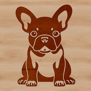 An SVG vector image of a dog breed popular as a pet, in a relaxed sitting position.