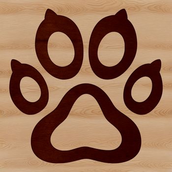 A stylized illustration of a cat's paw print in various sizes and orientations, suitable for digital designs.