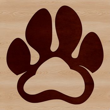 A high-resolution digital illustration of a dog paw print in vector format.
