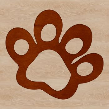 Illustration of an individual animal's foot impression in a stylized graphic style.
