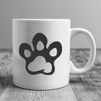 SVG image of a single animal foot print with detailed lines and curves.