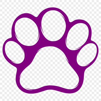 A digital illustration of animal paw prints in a geometric pattern.