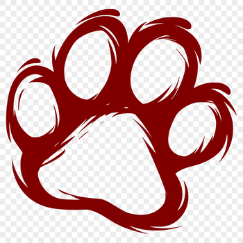 An illustration of a paw print in vector format, suitable for digital editing and cutting machine applications.