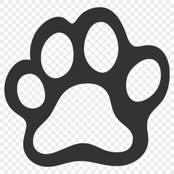 Illustrative animal paw print design made from vector shapes for various creative applications.