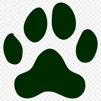 A high-resolution digital illustration of an animal paw print in vector format.