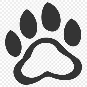 A set of vector animal paw prints in various shapes and sizes.