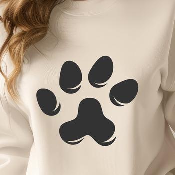 Illustrated animal paw print design for digital crafting and DIY projects.