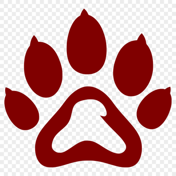 A digital illustration of animal paw prints in various sizes and styles.