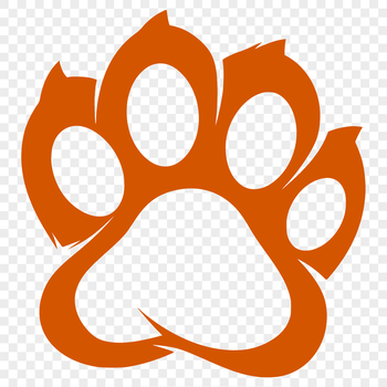 A single animal paw print design made up of simple shapes and lines, suitable for various digital applications.