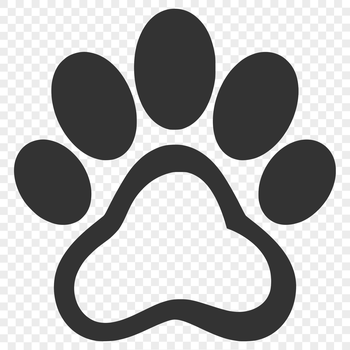 Illustrations of individual dog and cat paws with unique textures and patterns.