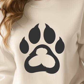 Free clip art design featuring individual dog paws.