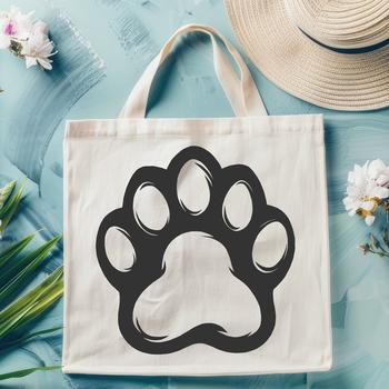 Detailed design of a single animal paw print created with SVG technology.