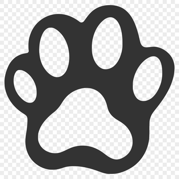 Illustrated paw print design with fine lines and details, suitable for various cutting machines.