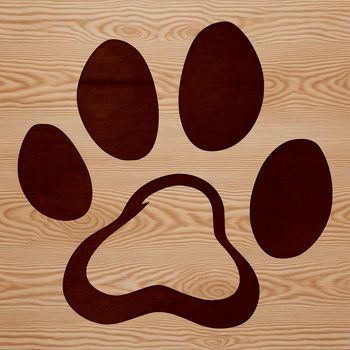 A vector illustration of animal paw prints in various sizes and shapes.