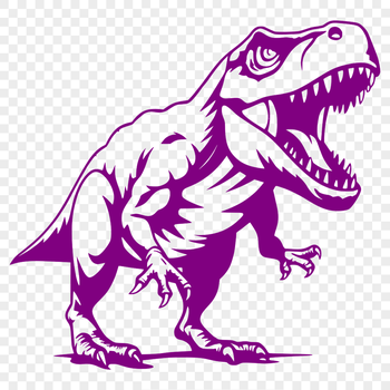 A detailed illustration of a full-body T Rex dinosaur from the prehistoric era.