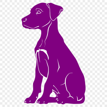 A detailed illustration of a Doberman Pinscher in full body pose, suitable for vector art and cutting machine designs.
