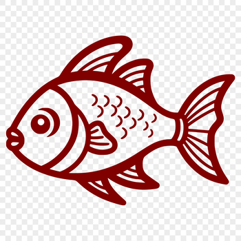 A colorful illustration of a happy fish with a smiling face, suitable for clip art and vector design.