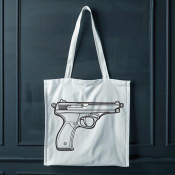 A high-resolution digital illustration of a pistol, suitable for vector art and commercial use.