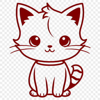 A cute cat sitting in full body pose, suitable for vector design projects.