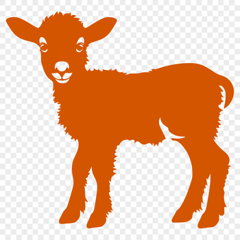 A full-body illustration of a farm animal, specifically a sheep.