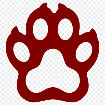 Vector illustration of animal paw prints in various shapes and sizes