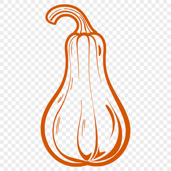 A colorful illustration of a squash, ideal for food-themed vector art designs.