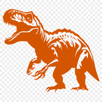 A detailed illustration of a Tyrannosaurus Rex in full body form, suitable for vector design and cutting machine projects.