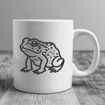 Simple line drawing of a toad in full body pose, suitable for vector art projects.