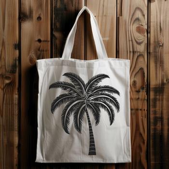 A single palm tree standing tall in a tropical environment, suitable for design projects.